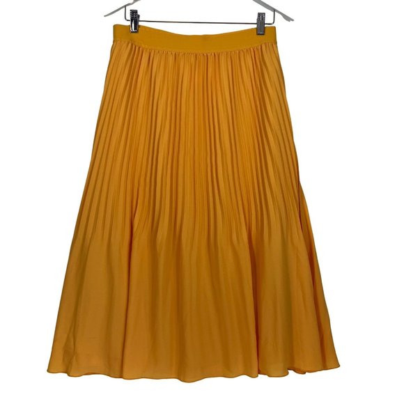 J. Crew Factory Dresses & Skirts - NWD J. Crew Factory Women's Saffron Yellow Pleated Midi Skirt size 10